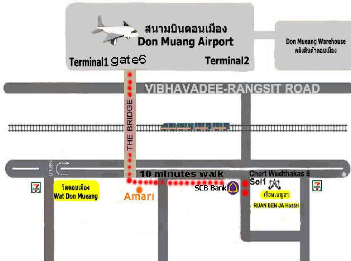 Ruan Ben Ja Don Mueang,Bangkok Hostel Extérieur photo